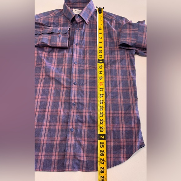 Twillory Untuckable Mens Lot Of 2 Size Medium Tailored Fit Button Shirt Plaid - Picture 13 of 13